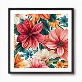 Floral Wallpaper 12 Art Print