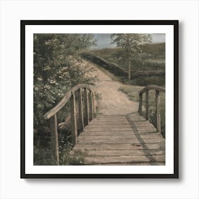 Bridge Over A Stream Art Print