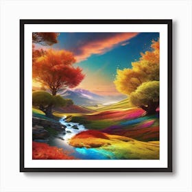 Colorful Landscape Painting 5 Art Print