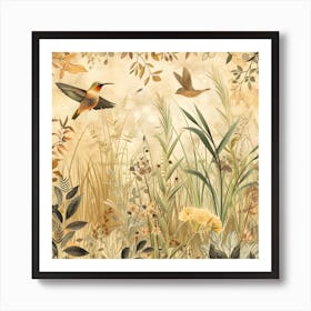 Lakeview With Birds Art Print