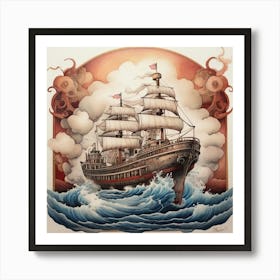 Octopus Ship Affiche