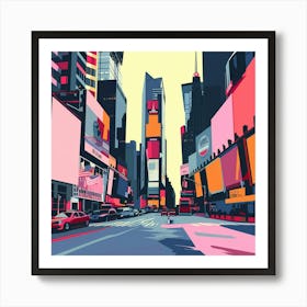 Times Square Minimal Art Print