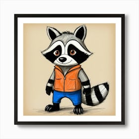 Raccoon Illustration Art Print