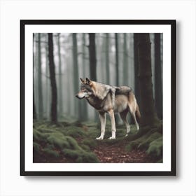 Wolf In The Forest 12 Art Print