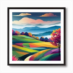 Landscape Painting, Landscape Painting, Landscape Painting, Landscape Painting 21 Art Print