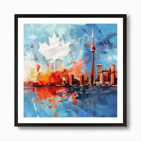 Toronto Skyline Oil Painting Art Print