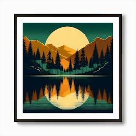 Sunset In The Mountains 3 Art Print