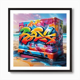 Graffiti On The Beach Art Print