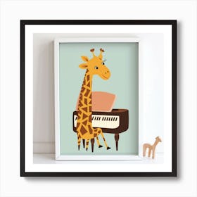 Giraffe At Piano 1 Art Print