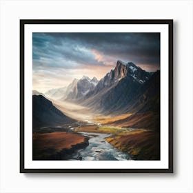 Sunrise In The Mountains Art Print