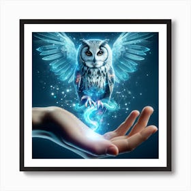 Holographic Owl spirit Art Print