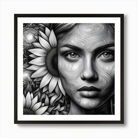 Black And White Drawing Art Print