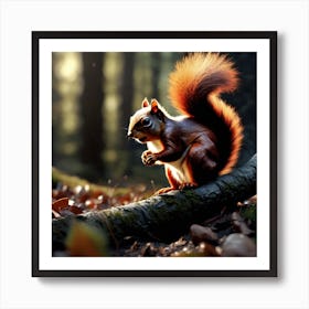 Red Squirrel In The Forest 53 Art Print