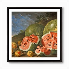 Watermelon And Fruit Art Print