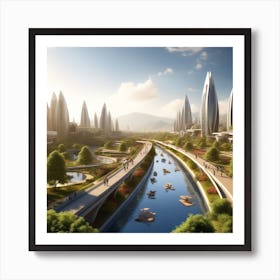 Futuristic City 218 Art Print