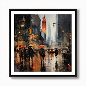 Rainy Day In New York City Art Print