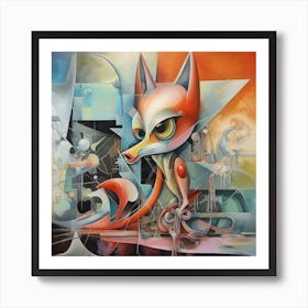 Abstract Fox 1 Art Print