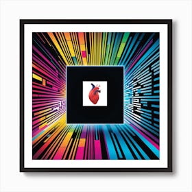 Ai Is Heartless - Abstract Digital And Square Color Illustration Art Print