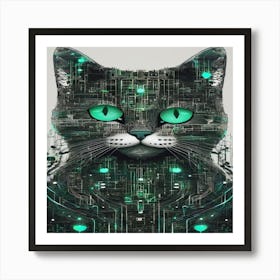 Cat With Green Eyes Art Print