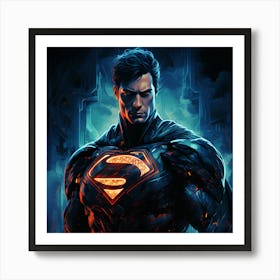 Superman Mechanical Ferocity Art Print