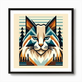 Stardust Low Poly Cat 1 Art Print