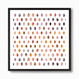 Palette Dots Orange Square Art Print