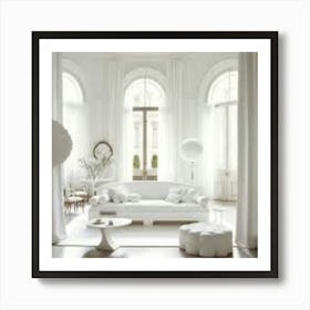 White Living Room 1 Art Print