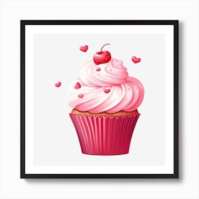 Cupcake With Cherry 14 Art Print