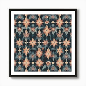 Abstract Floral Pattern 1 Art Print