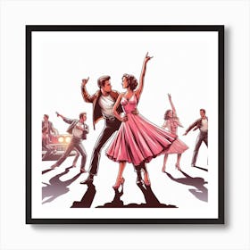 Dancers In A Car Art Print