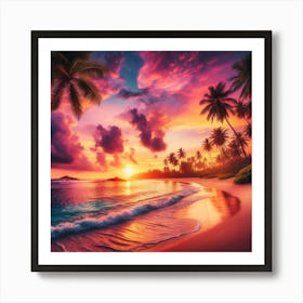 Sunset At The Beach 2 Art Print