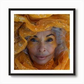 Woman In A Golden Hat Art Print