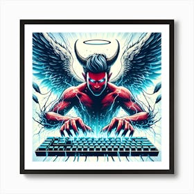 Devil On A Keyboard 4 Art Print