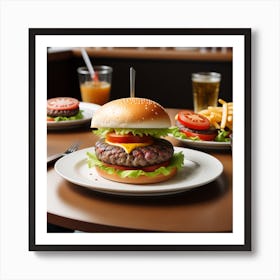 Hamburgers In A Restaurant 2 Art Print