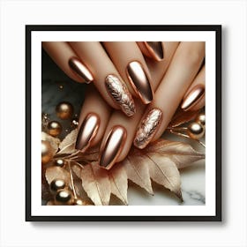 Gold Nails Art Print