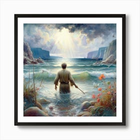 Jesus In The Water 2 Art Print