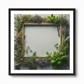 Frame Created From Herbs On Edges And Nothing In Middle Haze Ultra Detailed Film Photography Lig (1) Art Print