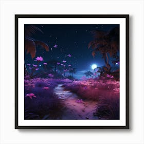 Night In The Forest 1 Art Print