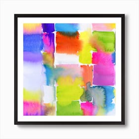 Abstract Watercolor Painting with Splashes Art Print