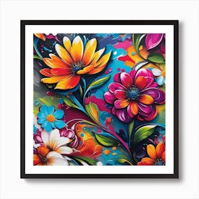 Colorful Flowers 13 Art Print