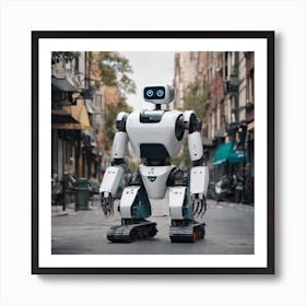 Robot On The Street 1 Art Print