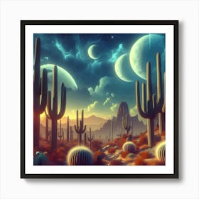 Cactus Landscape 1 Art Print