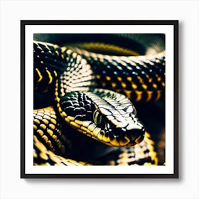 Black And Yellow Snake Art Print