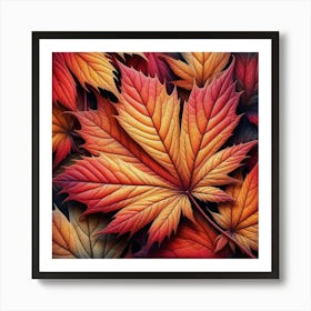 Autumn Leaves Wallpaper Art Print