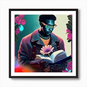 Man Reading A Book Art Print