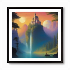 Castle On A Lake Affiche