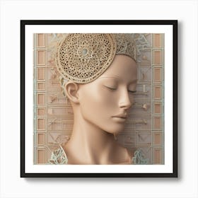 Busto De Hermosa Mujer Dormida Art Print