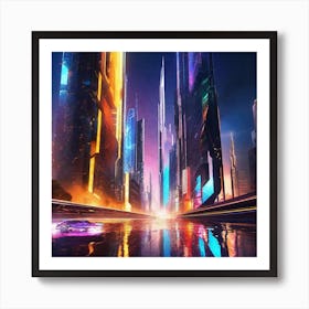 Futuristic City 99 Art Print