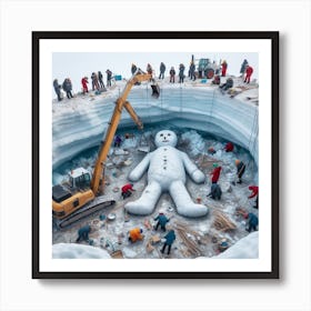 Snowman In The Arctic Art Print