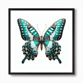 Butterfly of Graphium agamemnon 1 Art Print